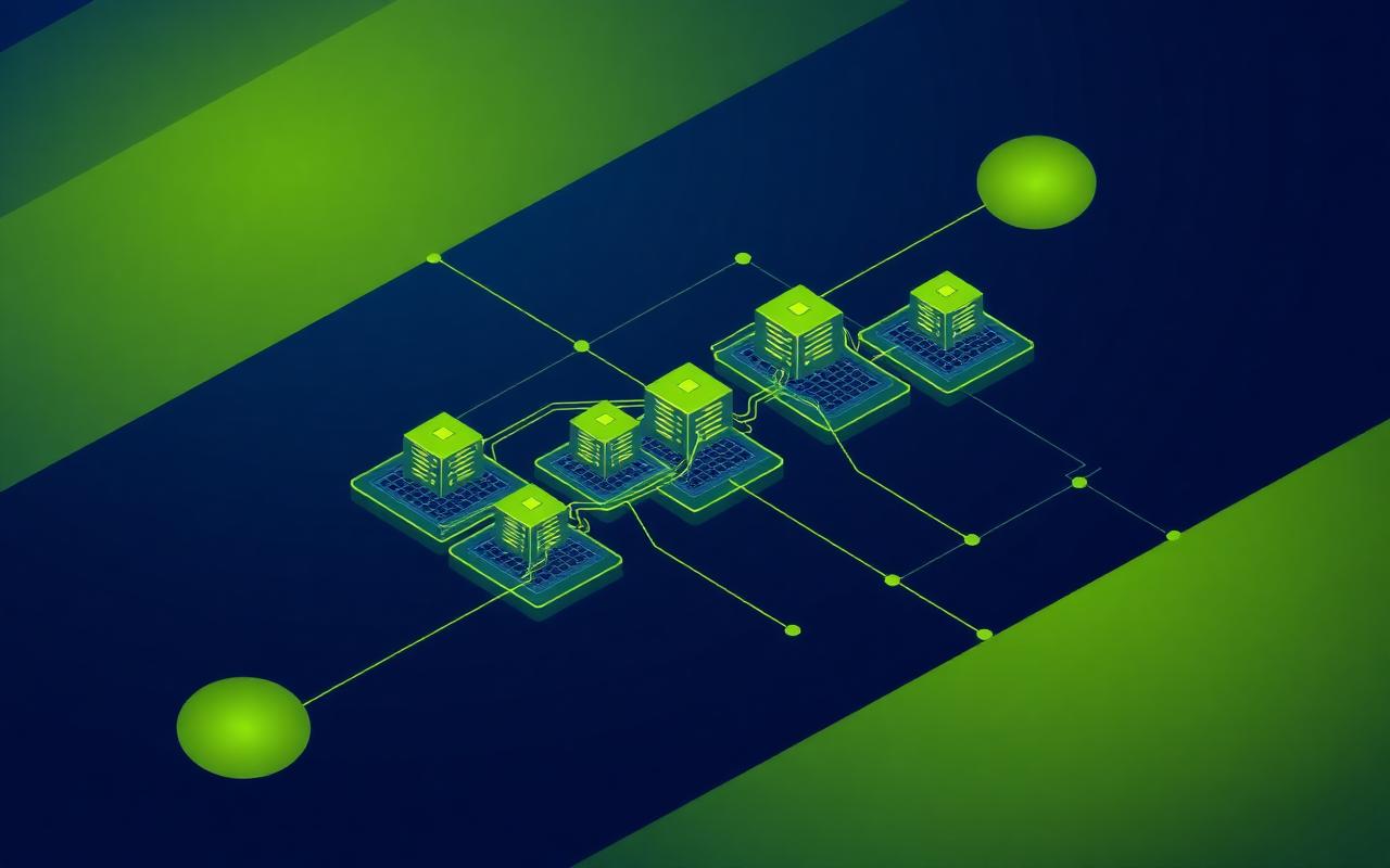 Illustration of separate hosting nodes connected across independent networks